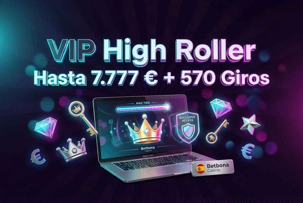 VIP High RollerHasta 7.777 € + 570 Giros